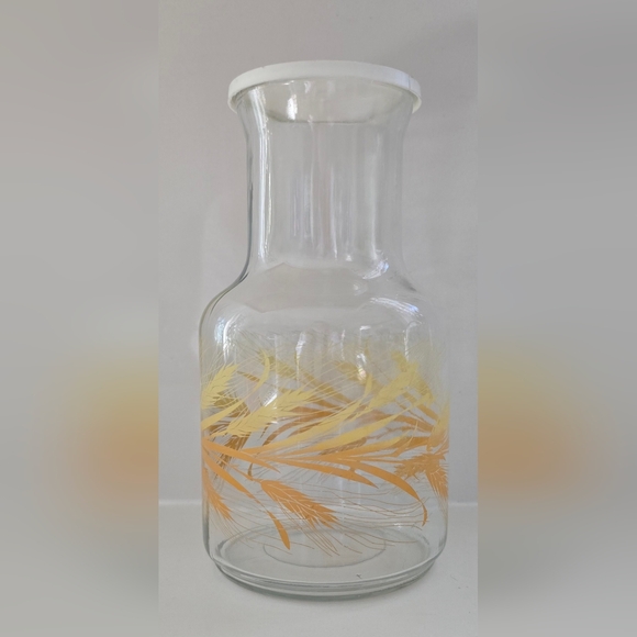 Vintage Libbey Of Canada Golden Wheat Pattern Beverage Carafe Glass 9 In - Picture 1 of 7